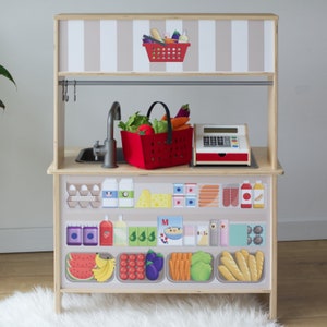 Beige supermarket decal for IKEA Duktig play kitchen (furniture NOT included)