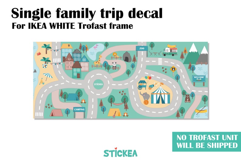 Family trip decal for IKEA Trofast WHITE storage system Trofast unit NOT included Single