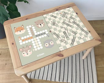 IKEA Flisat Tischaufkleber: Ludo & Schlangen und Leitern Brettspiele, Waldfreunde