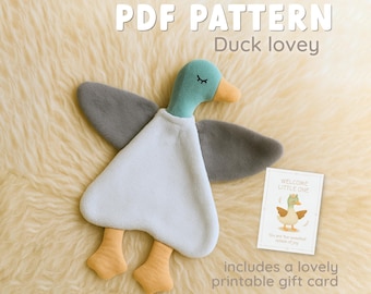 Mallard Duck Lovey Sewing Pattern: DIY Baby Comforter (PDF Download + Gift Card)