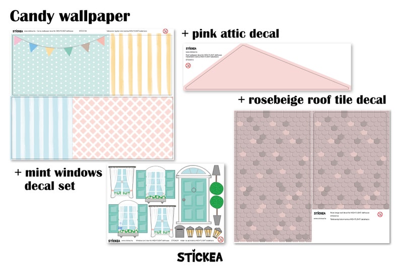 Candy wallpaper decal for IKEA FLISAT dollhouse IKEA Etsy