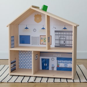 Politiebureausticker voor IKEA FLISAT poppenhuis poppenhuis niet inbegrepen afbeelding 2