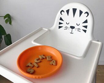 Tiger, hedgehog, penguin, animal head sticker for IKEA Antilop high chair  (furniture NOT included)