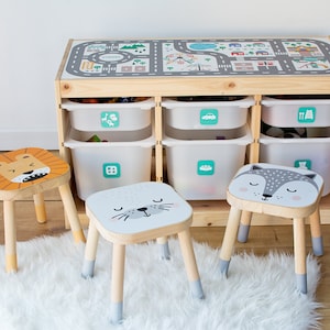 Autocollant d'organisation de jouets pour IKEA TROFAST (meubles ou boîte non inclus)