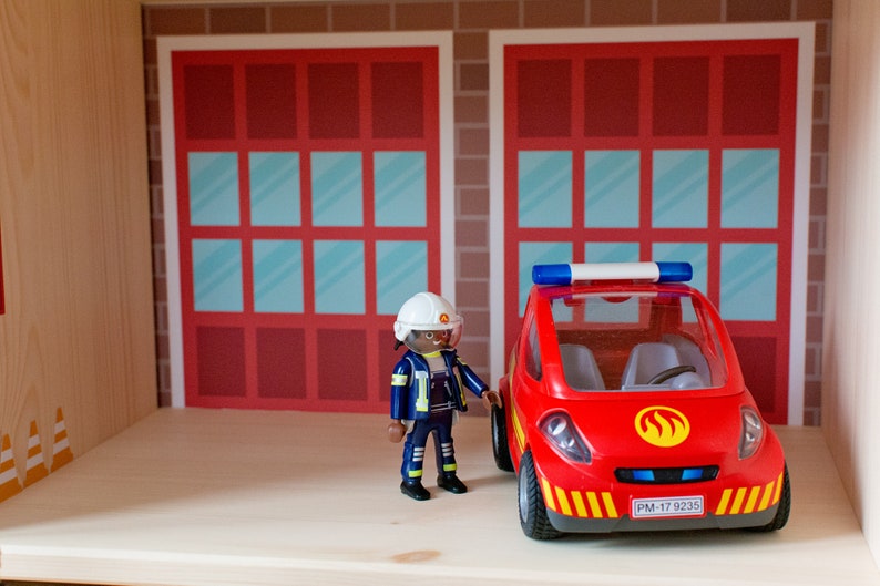 Fire station decal for IKEA FLISAT dollhouse dollhouse not included imagem 2