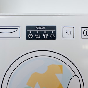 Play washing machine or dryer decal, IKEA Kuggis, Duktig, Kallax, Eket furniture NOT included image 4
