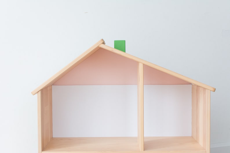 Dachboden Dreieck Aufkleber für IKEA Flisat Puppenhaus, rosa oder beige Puppenhaus nicht enthalten Bild 2