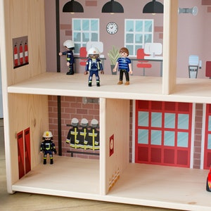 Fire station decal for IKEA FLISAT dollhouse dollhouse not included image 5