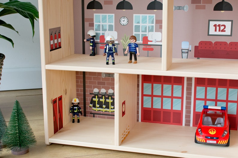 Fire station decal for IKEA FLISAT dollhouse dollhouse not included image 5