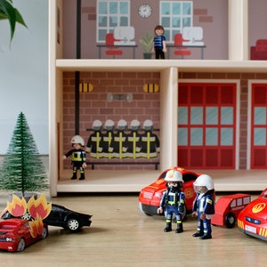 Fire station decal for IKEA FLISAT dollhouse dollhouse not included imagem 3