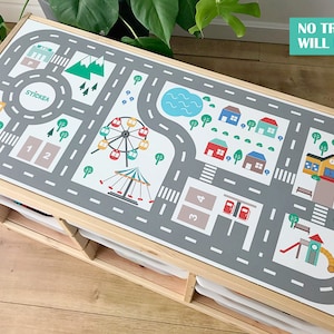 Sticker met stadswegen voor IKEA TROFAST grenen opbergsysteem (Trofast-eenheid NIET inbegrepen)