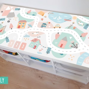Charmville decal for IKEA Trofast WHITE/GRAY storage system (Trofast unit not included)