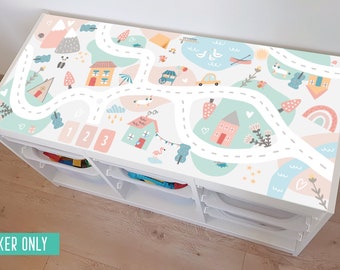 Charmville decal for IKEA Trofast WHITE/GRAY storage system (Trofast unit not included)