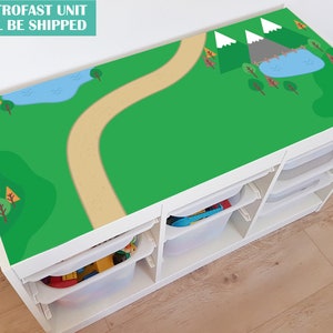 Green countryside decal for IKEA Trofast WHITE/GRAY storage system (Trofast unit not included)