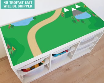 Green countryside decal for IKEA Trofast WHITE storage system (Trofast unit NOT included)