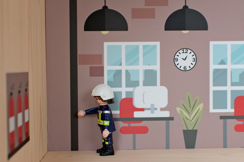 Fire station decal for IKEA FLISAT dollhouse dollhouse not included imagem 7