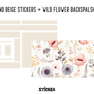 Sandbeige Aufkleber für IKEA Duktig Spielküche Spielküche ist NICHT enthalten SET1: Sand + flower