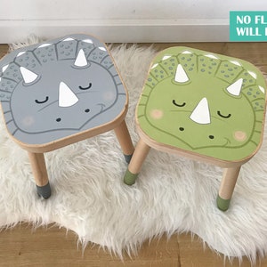 Triceratops dinosaur decal for IKEA FLISAT stool (stool NOT included)