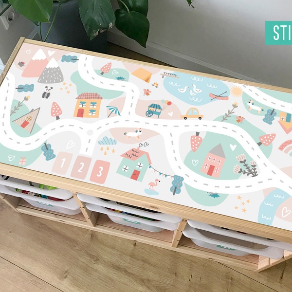 Charmville sticker for IKEA TROFAST pine storage system (Trofast unit NOT included)