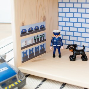 Polizeistation Aufkleber für IKEA FLISAT Puppenhaus Puppenhaus nicht enthalten Bild 5