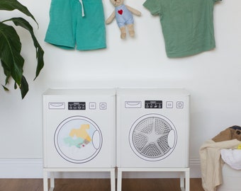 Play washing machine or dryer decal, IKEA Kuggis, Duktig, Kallax, Eket (furniture NOT included)