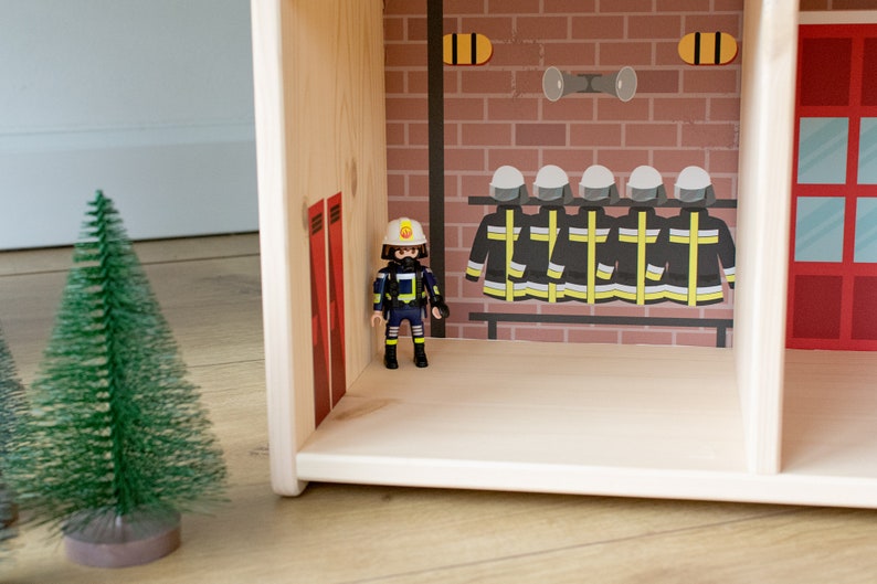 Feuerwache Aufkleber für IKEA FLISAT Puppenhaus Puppenhaus nicht enthalten Bild 6