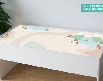 Beige Landschaft Aufkleber für IKEA Dundra Aktivitätstisch (Dundra Tisch NICHT enthalten)