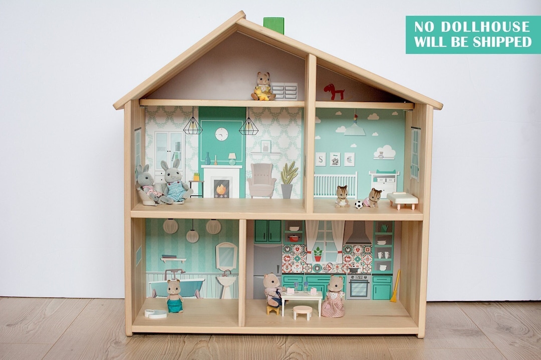 IKEA FLISATドールハウス用スカンジナビア風ドールハウスデカール