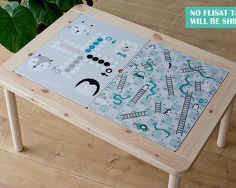 Décalcomanie de table pour enfants IKEA Flisat, jeux de société (table Flisat NON incluse)