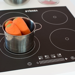 Play kitchen hob sticker for IKEA Stuva, Trofast, Malm, Eket furniture NOT included image 1