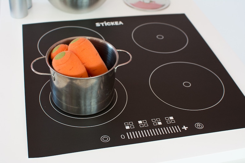 Play kitchen hob sticker for IKEA Stuva, Trofast, Malm, Eket furniture NOT included image 1