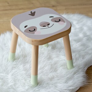 Sloth decal for IKEA FLISAT stool (furniture NOT included)