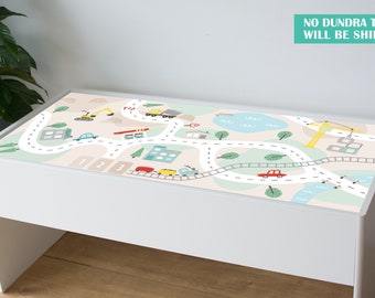 Bohemian roads sticker for IKEA Dundra table (sticker only)