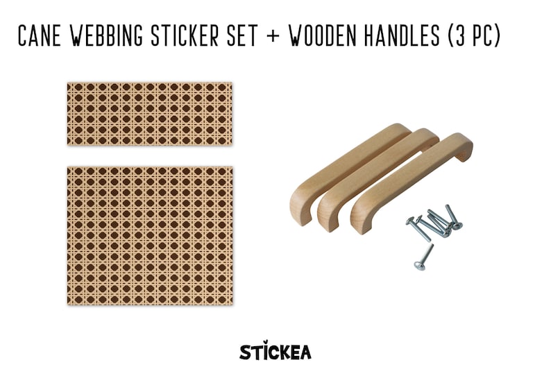 Rattan Gurtband Aufkleber für IKEA Duktig Spielküche Cane sticker+handles