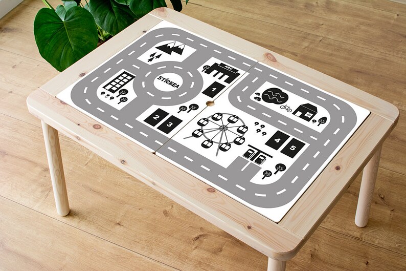 IKEA Flisat table decal black city roads furniture NOT Etsy