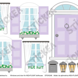 Windows decal for dollhouse dollhouse not included Purple