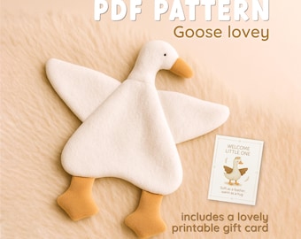 Goose Lovey Sewing Pattern: DIY Baby Comforter (PDF Download + Gift Card)