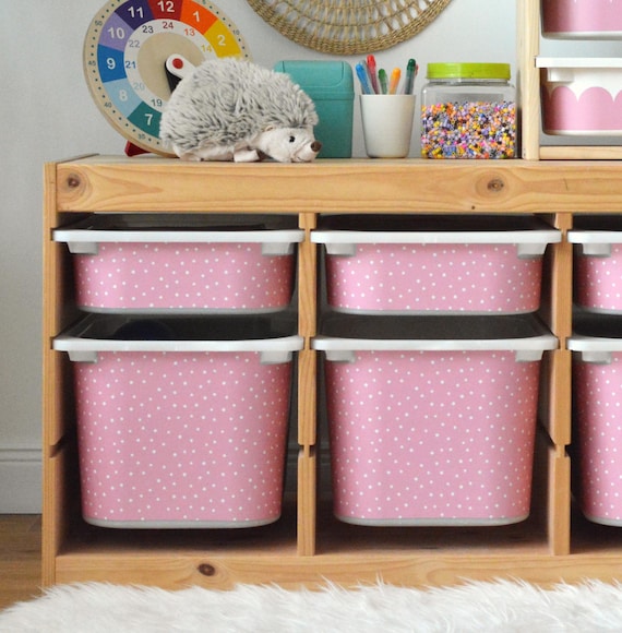 Strawberry Milk Shake Pink Dots Sticker for IKEA Trofast Storage