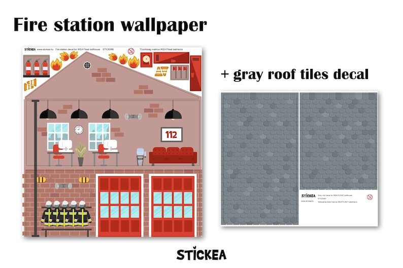 Feuerwache Aufkleber für IKEA FLISAT Puppenhaus Puppenhaus nicht enthalten Bild 10