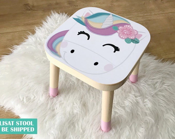 IKEA FLISAT stool decal, unicorn (stool NOT included)