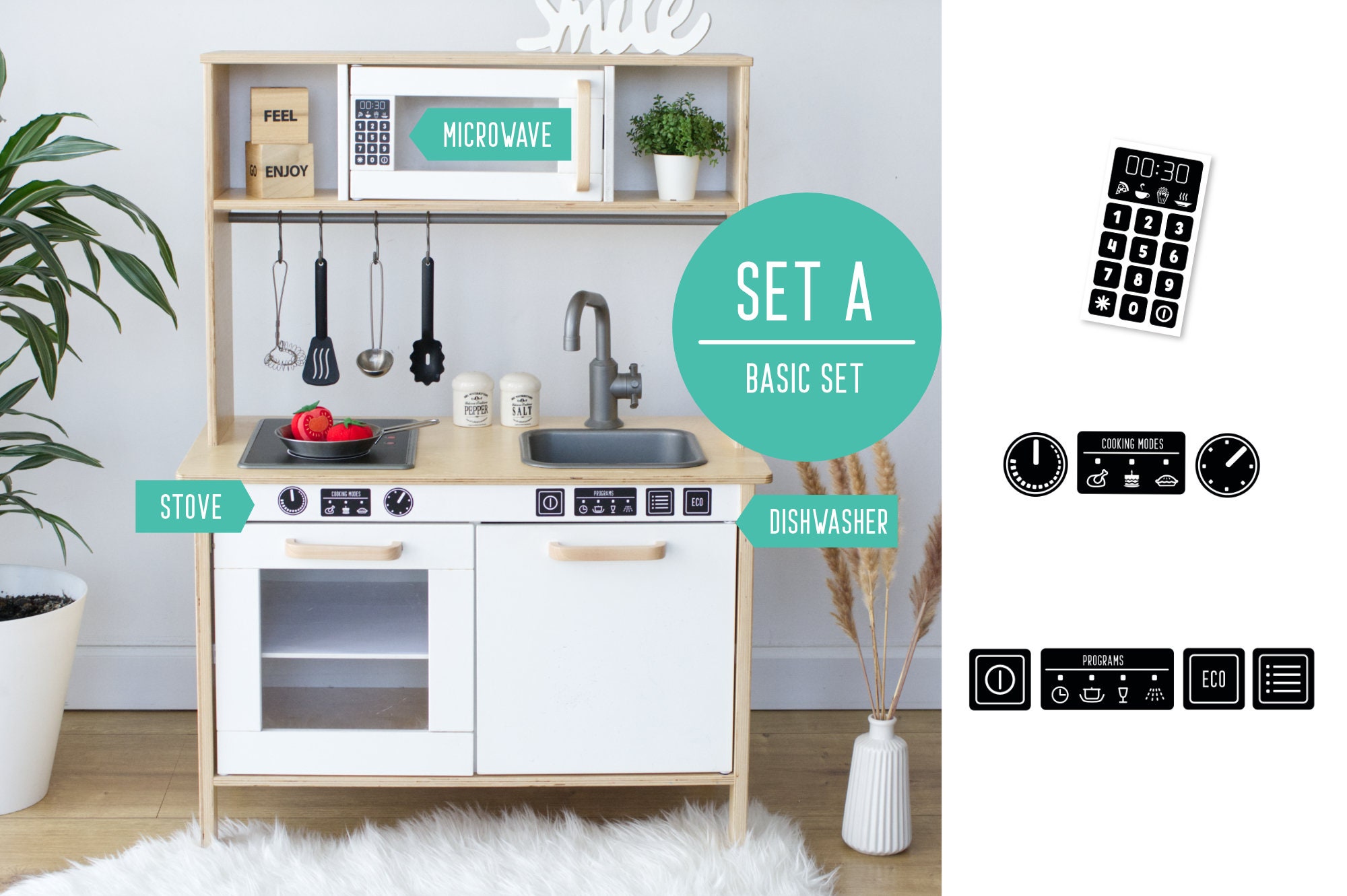 IKEA Duktig Play Kitchen Sticker Set Black play Kitchen NOT Etsy