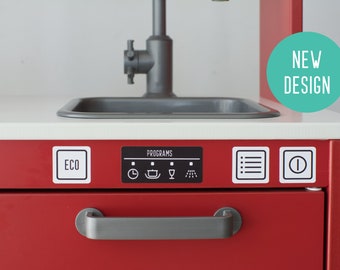 Dishwasher button stickers for IKEA Duktig play kitchen (play kitchen NOT included)