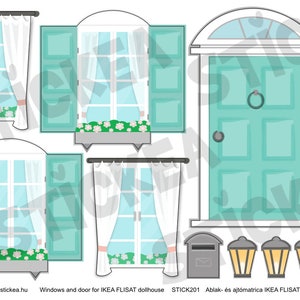 Décalcomanie de fenêtres pour maison de poupée maison de poupée non incluse Mint