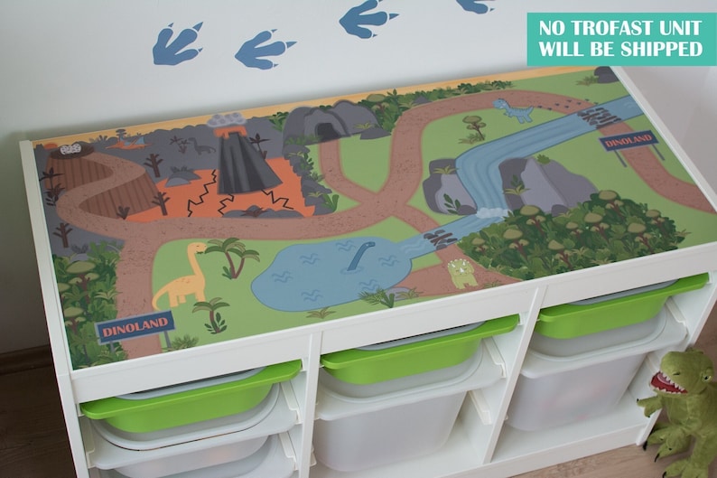 Dinoland decal for IKEA Trofast WHITE storage system Trofast unit NOT included image 1