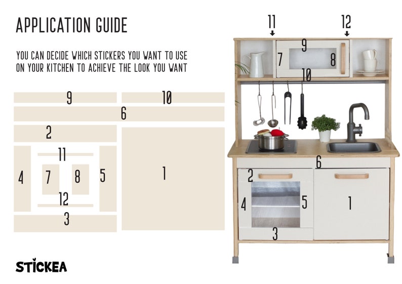 Sandbeige Aufkleber für IKEA Duktig Spielküche Spielküche ist NICHT enthalten Bild 10