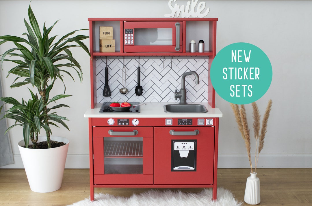 IKEA Duktig Play Kitchen Sticker Set, Whiteblack play Kitchen NOT