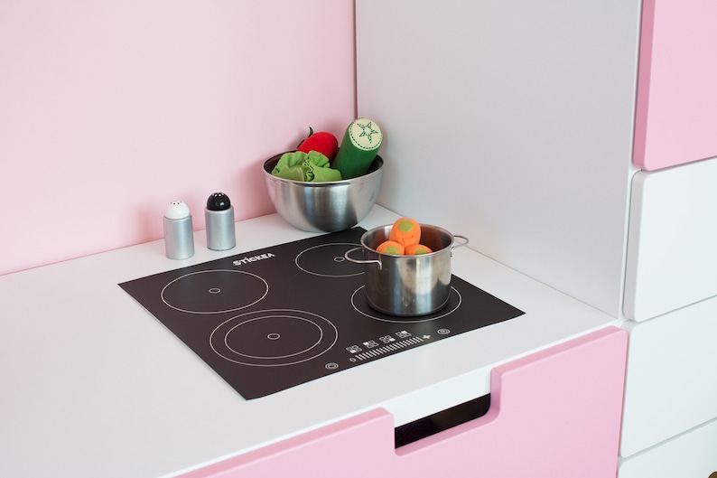 Play kitchen hob sticker for IKEA Stuva, Trofast, Malm, Eket furniture NOT included image 2