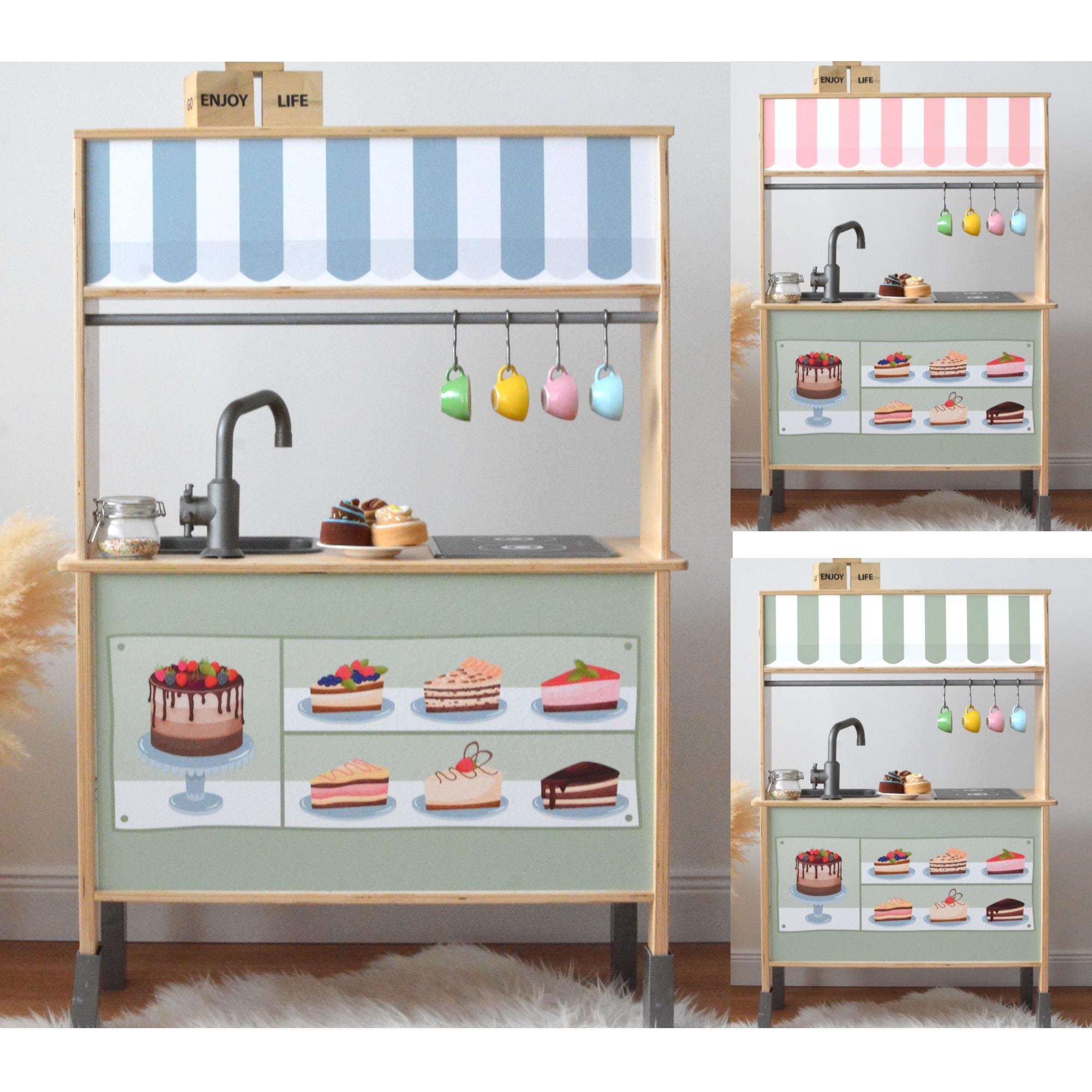 Sweet Treats Bakery decal for IKEA Duktig play kitchen, sage, pink, blue (play kitchen NOT included)