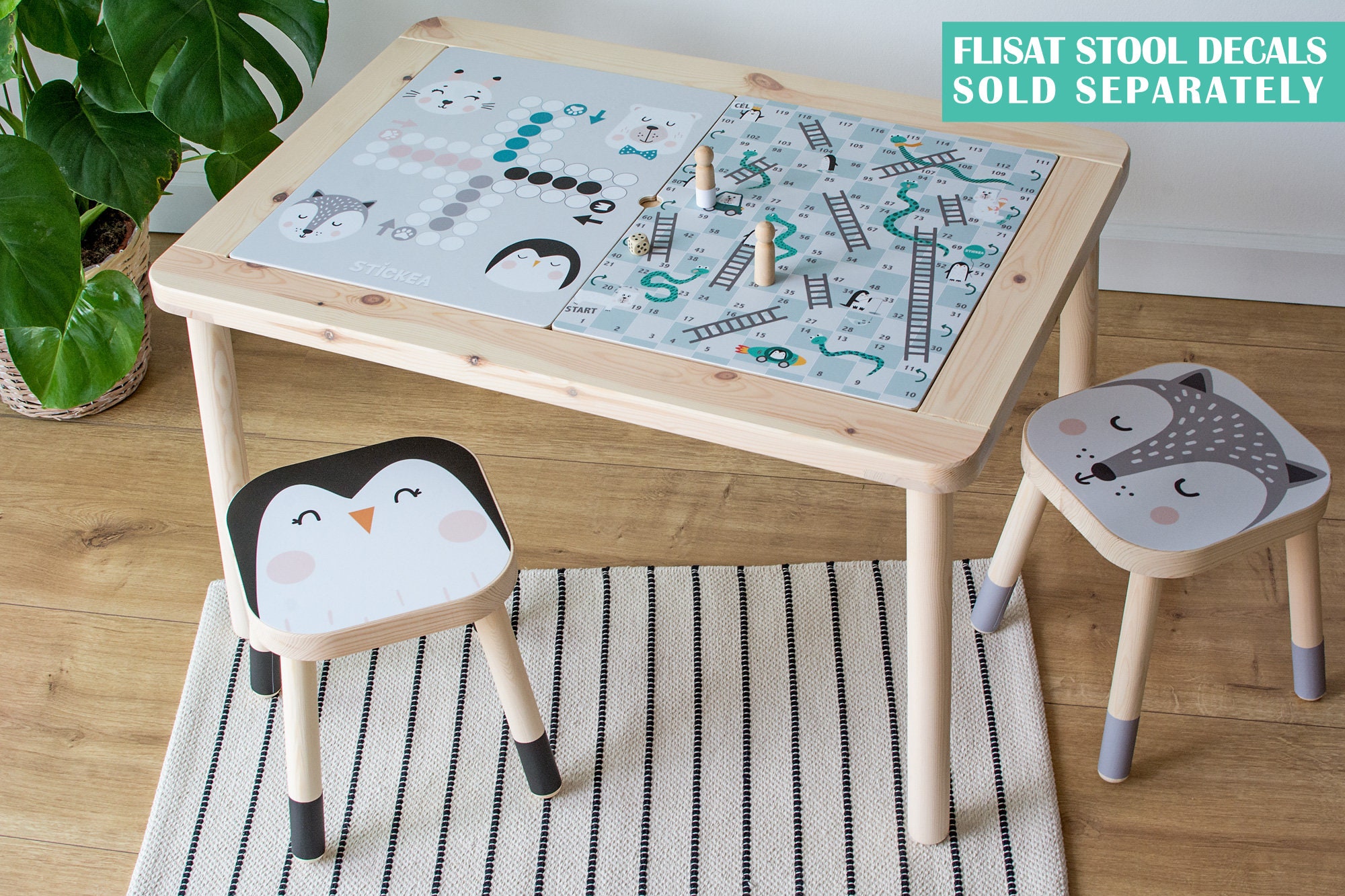 IKEA Flisat Children's Table Decal Board Games flisat Etsy