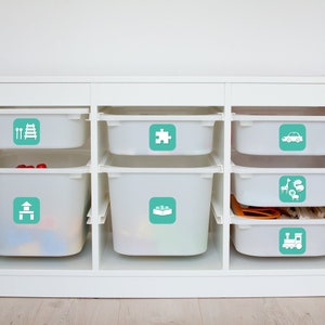 Toy organisation label decal for IKEA TROFAST (furniture or box not included)